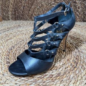 Ivanka Trump Black Strappy Heels 9.5